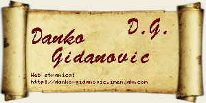 Danko Gidanović vizit kartica